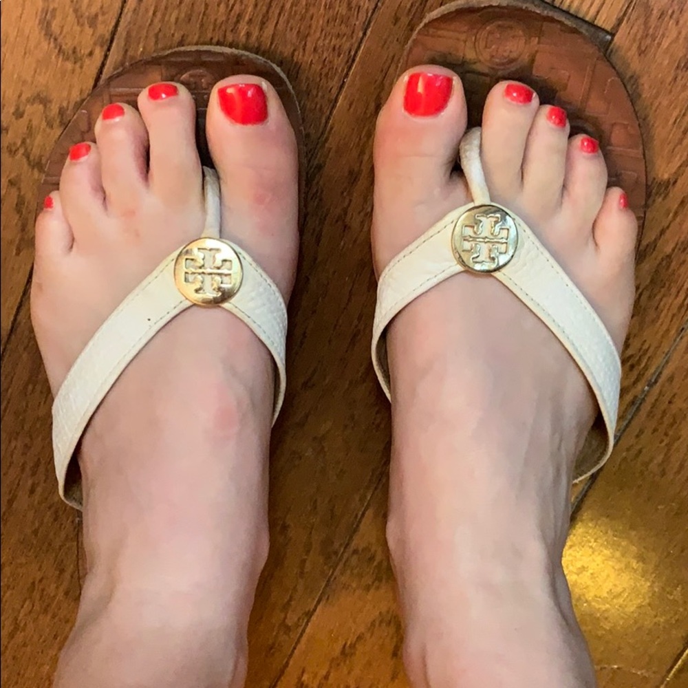 Tory Burch white leather sandal 7.5